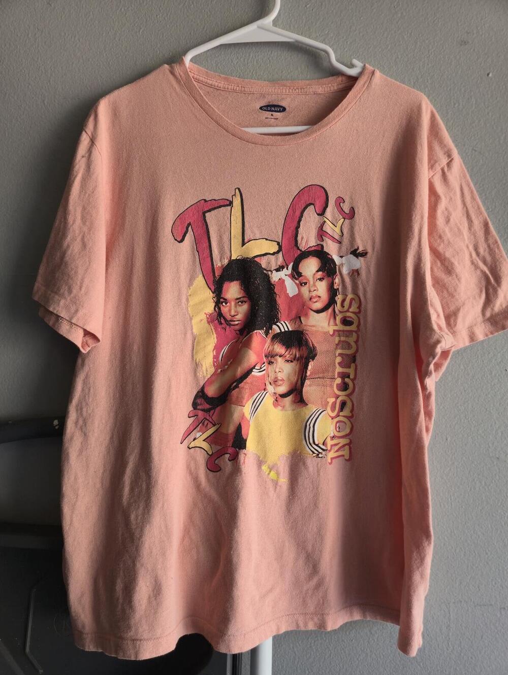 TLC HIP HOP FEMALE 90S GROUP Old Navy XL Peach Graphic T-Shirt
